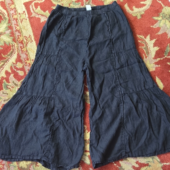 Vintage 100% Linen Wide Leg Pants - Picture 1 of 7
